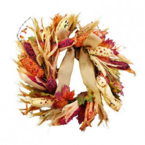 26 in. Artificial Harvest Wreath with Corn