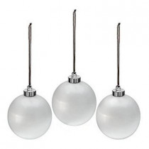 6 in. Outdoor Pearlized White New Ornament (Set of 3)
