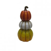 12 in. H Stacked Multi-Color Pumpkin Decor (Set of 2)