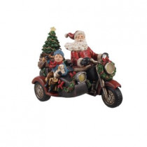 Santa Claus Riding Motorcycle with Sidecar and LED Lights