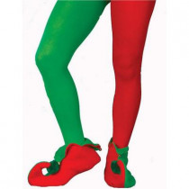 Adult Plus Size Red and Green Elf Tights