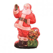 46.46 in. W x 29.53 in. D x 83.86 in. H Photorealistic Inflatable Illustrated Santa with Gift Bag