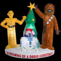 6 ft. H Inflatable I'm Dreaming of a Droid Christmas with C3PO, R2D2 and Chewbacca