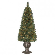 4.5 ft. Wesley Mixed Spruce Potted Artificial Christmas Tree with 150 Clear Lights