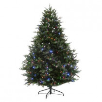 7.5 ft. Deluxe Balsam Fir EZ Power Artificial Christmas Tree with 660 Color Choice LED Lights and Remote Control