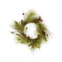 Evergreen Collection 24 in. Mountain Pine Artificial Christmas Wreath (Pack of 2)