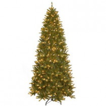 9 ft. Pre-Lit LED Feel-Real Black Hill Artificial Christmas Tree with 600 Clear Lights