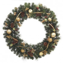 48 in. Unlit Golden Holiday Artificial Wreath