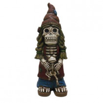 16 in. Skeleton Garden Gnome Statue