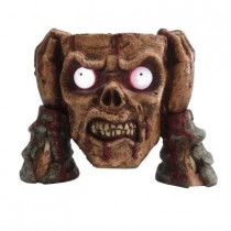 8 in. Brown LED Lighted Zombie Head Candy Bowl