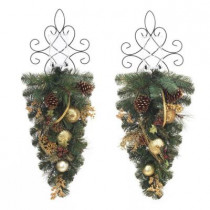 30 in. Unlit Golden Holiday Artificial Mixed Pine Swag (Set of 2)