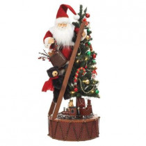 36 in. Santa with Pre-Lit Tree and Moving Train