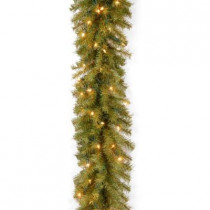 9 ft. Norwood Fir Artificial Garland with 100 Clear Lights