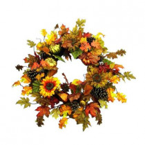 30 in. Deluxe Artificial Sunflower Wreath