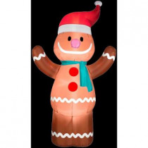 6 ft. H Inflatable Gingerbread Boy with Santa Hat