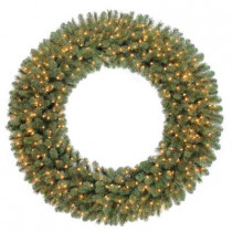 60 in. Wesley Mixed Spruce Artificial Wreath with 400 Clear Lights
